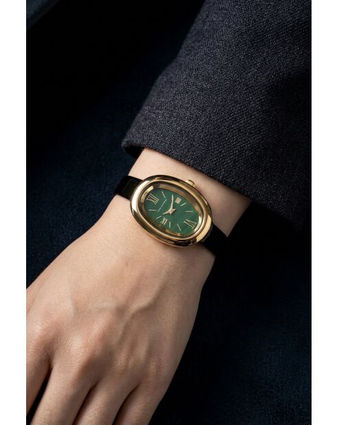 Montre analogique  en cuir EHZ-BC001Q10G noire