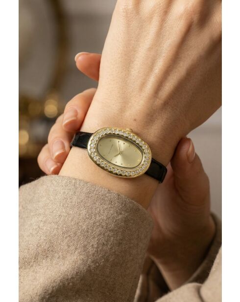 Montre analogique  en cuir EKS-BC001Q10G noire