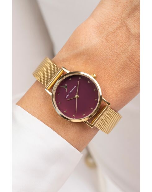 Montre analogique  en Acier EKF-3414 dorée