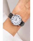 Montre analogique  en cuir EKH-BC001Q14S noire