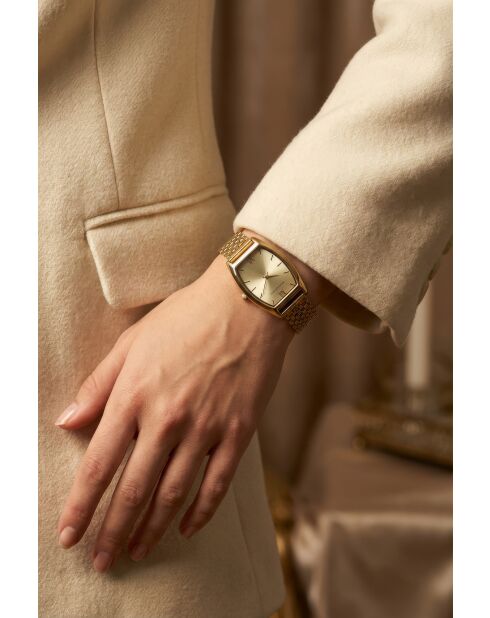 Montre analogique  en Acier EKN-6114GQ dorée