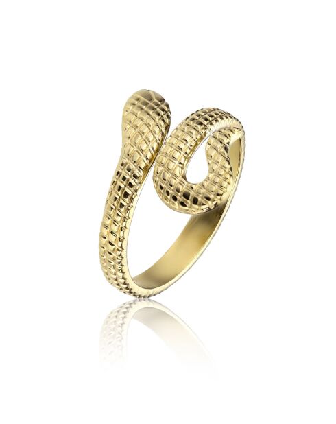 Anillo olivo en acero bañado en oro amarillo