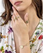 Anillo olivo en acero bañado en oro amarillo
