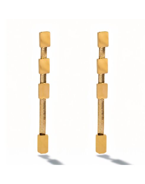 Boucles d'oreilles en acier plaqué or jaune dorées