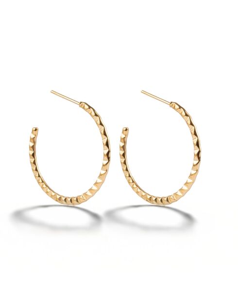 Boucles d'oreilles en acier plaqué or jaune dorées