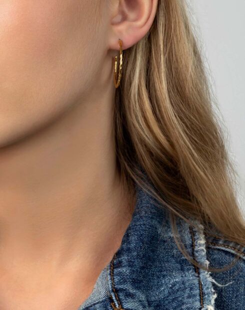 Boucles d'oreilles en acier plaqué or jaune dorées