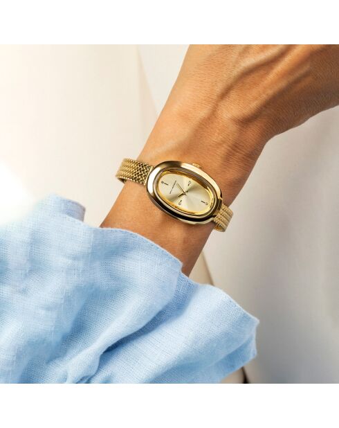 Montre en acier EKP-5910G mesh dorée