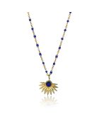 Collar Blakely de acero bañado en oro amarillo, lapislázuli y esmalte dorado/azul