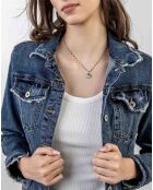 Collar Blakely de acero bañado en oro amarillo, lapislázuli y esmalte dorado/azul