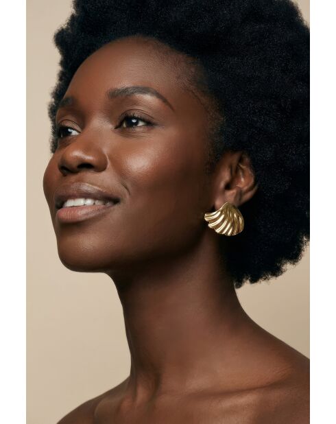 Boucles d'oreilles en Acier Louise dorées