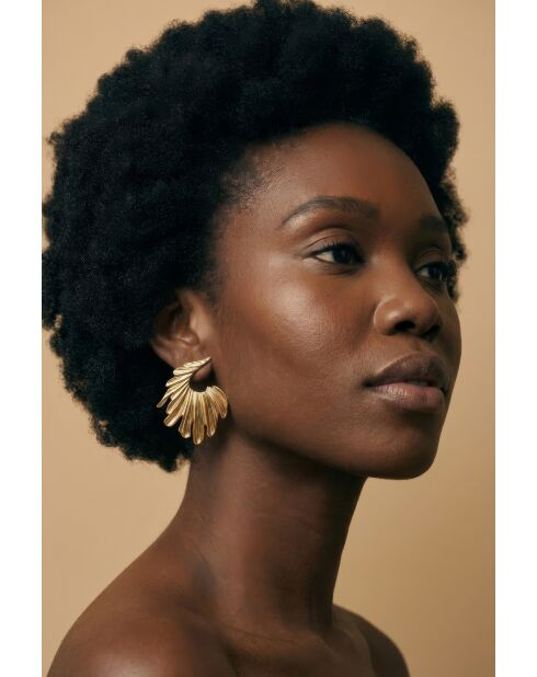 Boucles d'oreilles en Acier Mélodie dorées