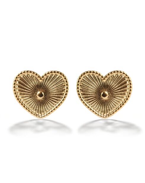 Boucles d'oreilles en acier plaqué or jaune dorées