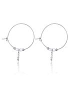 Boucles d'oreilles en Acier et perles d'imitation Priscillia argenté/blanc nacré