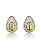 Boucles d'oreilles Maddison en acier plaqué or jaune et coquillage d'eau douce doré/blanc nacré