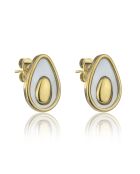Boucles d'oreilles Maddison en acier plaqué or jaune et coquillage d'eau douce doré/blanc nacré