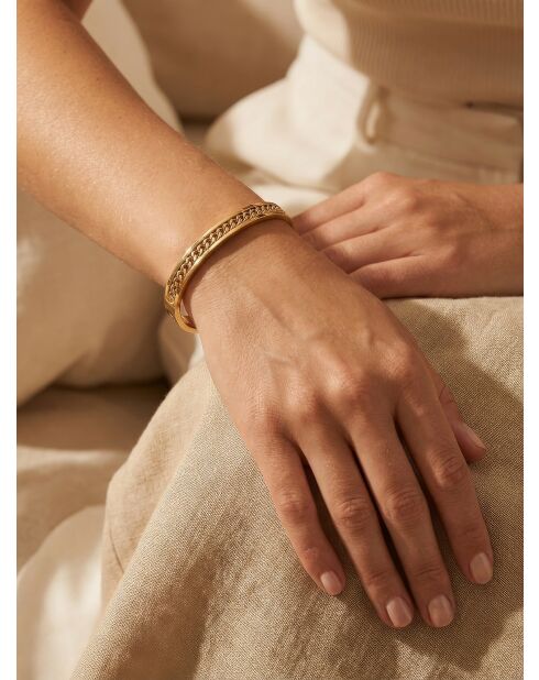 Bracelet en Acier Églantine doré