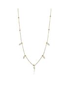 Collier Shiloh en acier plaqué or jaune et perle artificielle doré/blanc