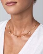 Collier Shiloh en acier plaqué or jaune et perle artificielle doré/blanc