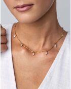 Collier Shiloh en acier plaqué or jaune et perle artificielle doré/blanc