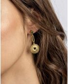 Boucles d'oreilles Bailey en acier plaqué or jaune et malachite synthétique doré/vert