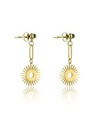 Boucles d'oreilles Bailey en acier plaqué or jaune et malachite synthétique doré/vert