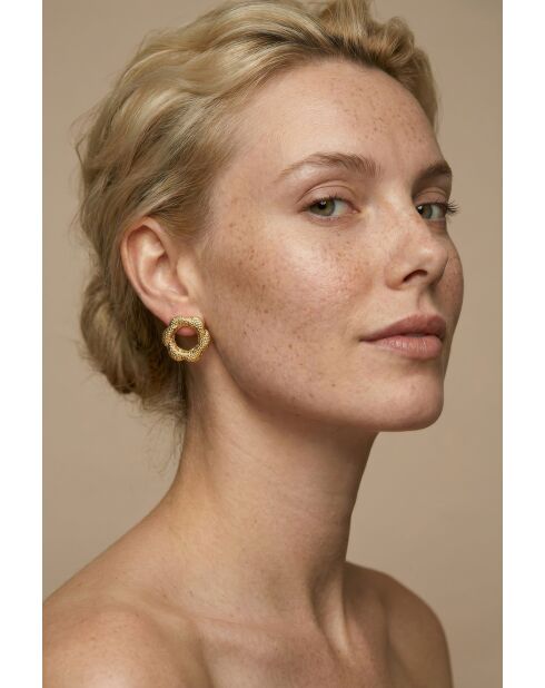 Boucles d'oreilles en Acier Aline dorées