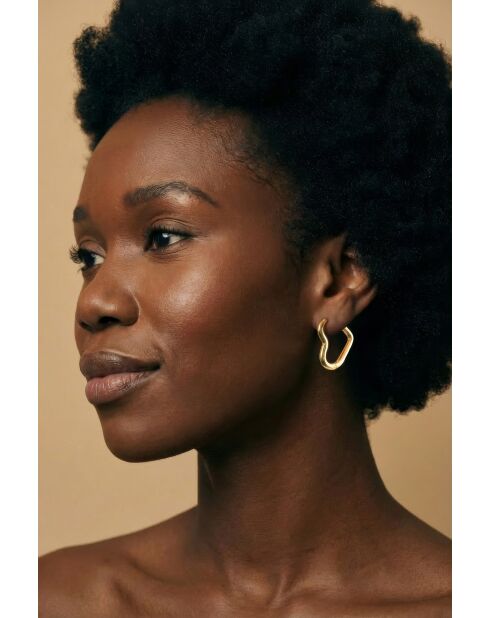 Boucles d'oreilles en Acier Marion dorées