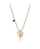 Collana Katherine in acciaio placcato oro giallo e malachite sintetica oro/verde