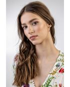 Boucles d'oreilles en Acier, cristaux Ursule dorées/mélange