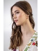 Boucles d'oreilles en Acier, cristaux Ursule dorées/mélange