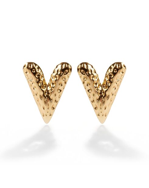 Boucles d'oreilles en acier plaqué or jaune dorées