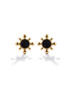 Boucles d'oreilles en Acier Alexia dorée/noir