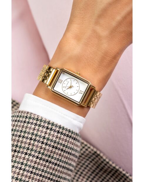 Montre analogique  en Acier dorée