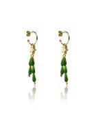 Boucles d'oreilles en Acier et cristaux Zoé doré/vert
