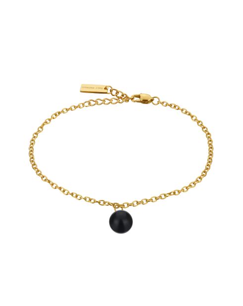 Bracelet en Acier et perle de verre Orlane doré