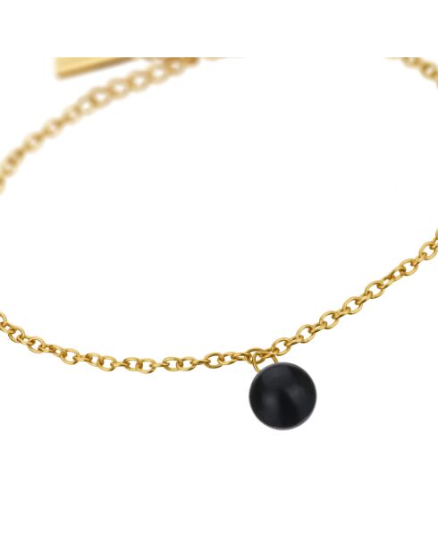 Bracelet en Acier et perle de verre Orlane doré