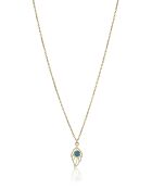 Collier en Acier, turquoise Xavière doré/bleu clair