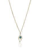 Collier en Acier, turquoise Xavière doré/bleu clair