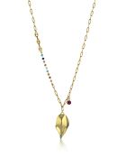 Collier en Acier, cristaux Séverine doré/mélange
