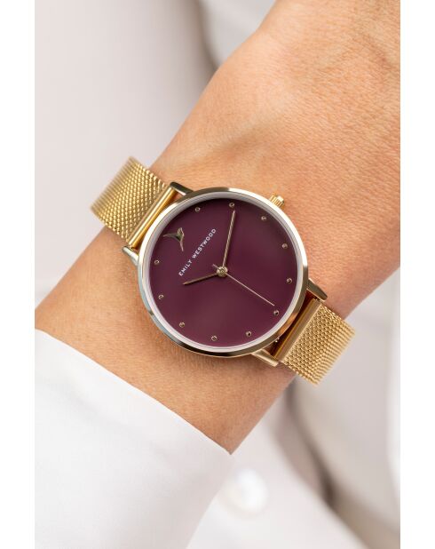Montre analogique  en Acier EKK-3414 dorée