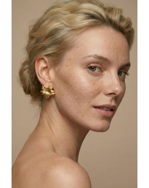 Boucles d'oreilles en Acier Amandine dorées