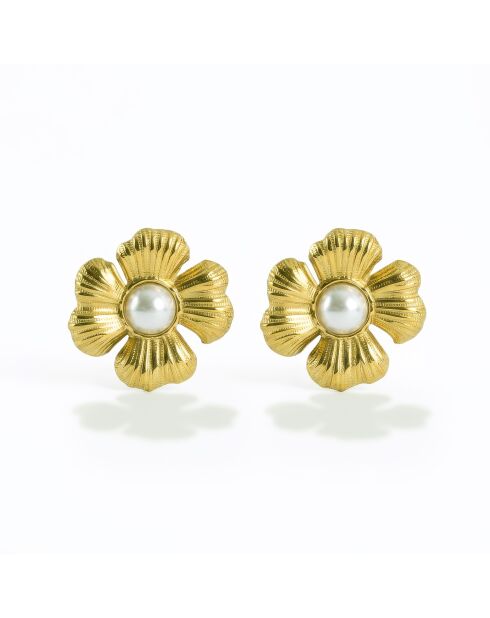 Boucles d'oreilles en Acier Mélanie dorées