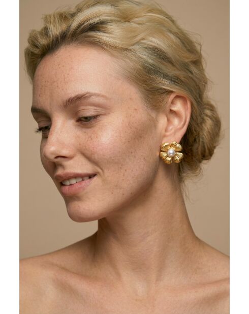Boucles d'oreilles en Acier Mélanie dorées