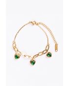 Bracelet en Acier et zircon Magali doré