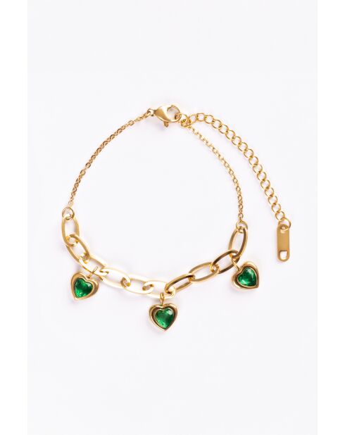 Bracelet en Acier et zircon Magali doré