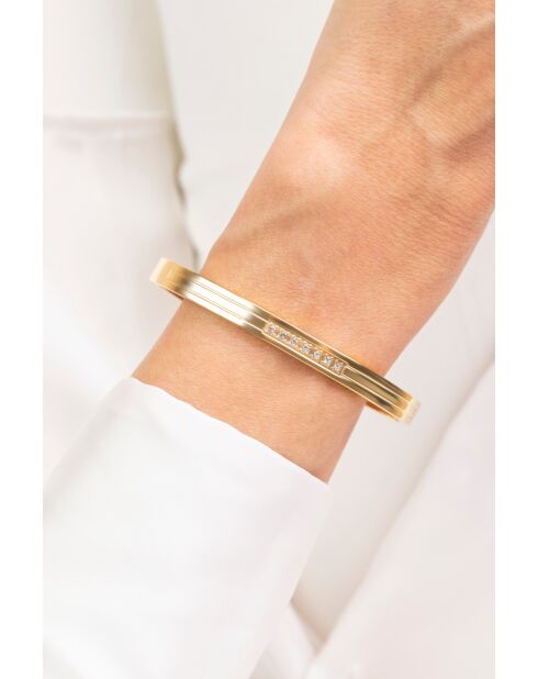 Bracelet en Acier et zircon Ludivine doré