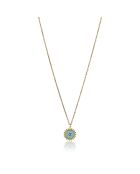 Collana Magnolia in acciaio placcato oro giallo e smalto oro/azzurro