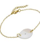 Bracelet en Acier, coquillage d'eau douce et zircon Victoire doré