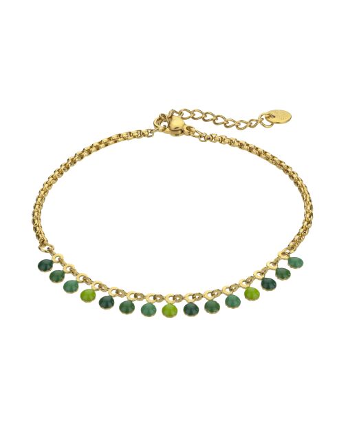Bracelet en Acier, émail Tiphaine doré/vert