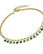 Bracelet en Acier, émail Tiphaine doré/vert